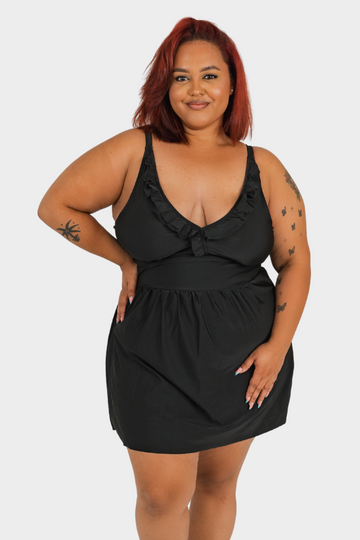 Bacon Bikinis One Piece Swimsuit Dress // Black